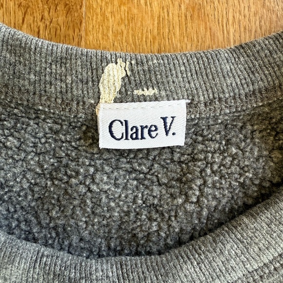 Clare V Ruffle Sweatshirt Cream Splash Print Size M - Picture 3 of 5